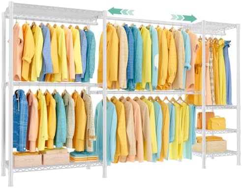 SEMHOR E01 Expandable Heavy Duty Clothes Rack, Free Standing Closet System by SEMHOR