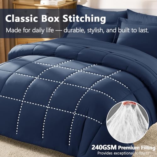 CozyLux Super King Comforter Set, 7-Piece Bed in a Bag - Image 4