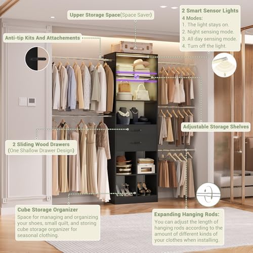 Besiost Closet System, 4-8 FT Closet Organizer System - Image 4