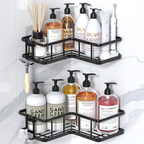 YASONIC Corner Shower Caddy Adhesive, 100% Rustproof Shower Organizer, No Drill by YASONIC