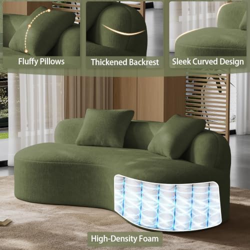 79" Curved Chenille Loveseat, Deep Seat Cloud Couch - Image 7