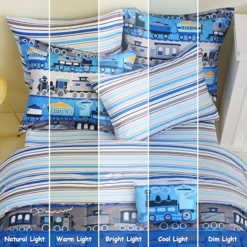 Kids Twin Comforter Sets for Boys 6 Pieces Blue Bedding Set for Teens - Image 7