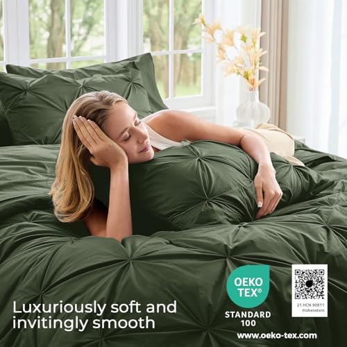 Sasttie Full Size Comforter Set, 7-Piece Bed in a Bag, Pintuck Bedding Set - Image 3