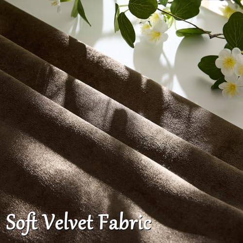 GIGIZAZA Brown Velvet Pillow Covers 20x20 Decorative Pillows Pack of 2 - Image 3