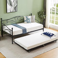 VECELO Metal Daybed Frame with Trundle Twin Size Sofa Bed Mattress Foundation by VECELO