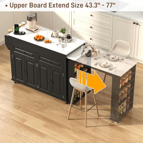80"-48" Extendable Kitchen Island - Image 3