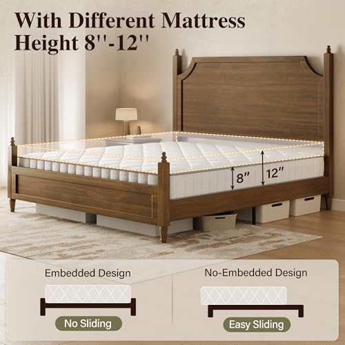 Belffin Wood Queen Size Bed Frame - Image 4
