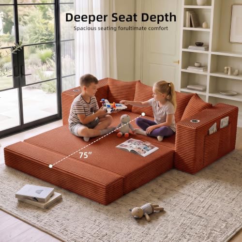 77" Convertible Futon Sofa Bed, Boneless Couch - Image 6