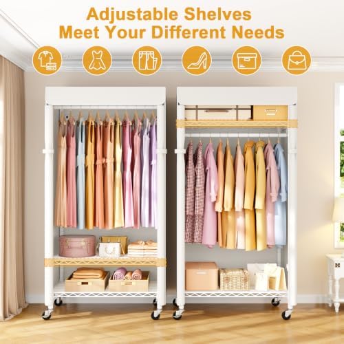 ULIFHOME P6C Medium Rolling Clothes Rack - Image 3