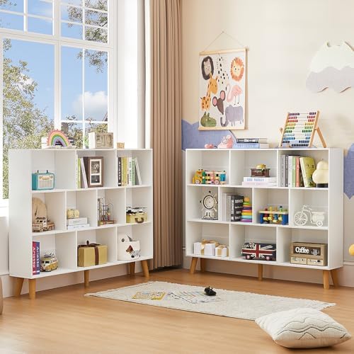 LEYAOYAO 10 Cube Bookshelf, Mid-Century Modern Book Shelf - Image 6
