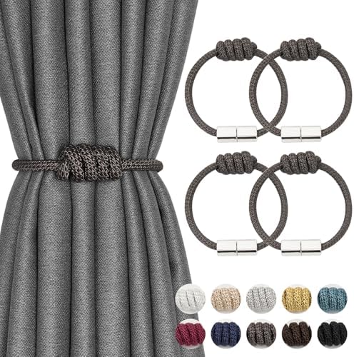 NICEEC 4 Pack Mini Magnetic Curtain Tiebacks Modern Simple Style Drape Tie by NICEEC