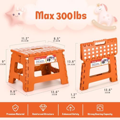 Folding Step Stool 9 Inch for Kids and Adults, 300 lbs - Image 4