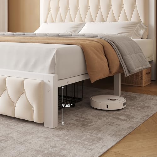 Decofy Queen Bed Frame with 2 Storage Drawers, Upholstered Platform Bed Frame - Image 3