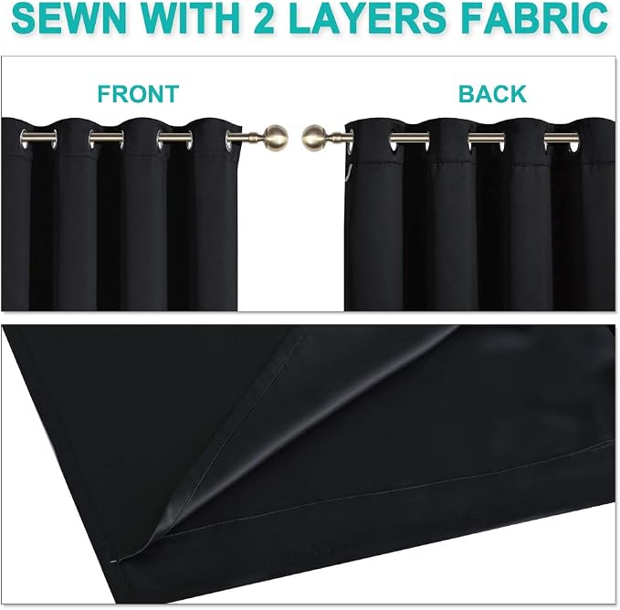 NICETOWN Room Warming Blackout Curtains 80 inches Long, Full Light Blocking - Image 5