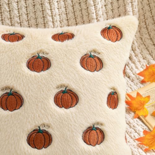 MIULEE Fall Pillow Covers 18x18 Dark Rust Pumpkin Fall Decor - Image 3