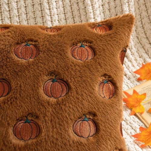 MIULEE Fall Pillow Covers 18x18 Rust Pumpkin Fall Decor - Image 3