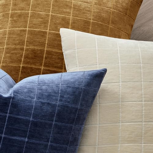 MIULEE Brown Sugar Plaid Fall Decor Throw Pillow Covers 20x20 Set of 2 - Image 2