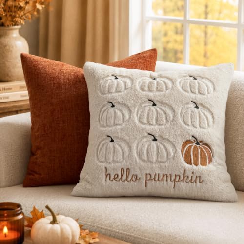 MIULEE Fall Pumpkin Pillow Covers 20x20 Beige Fall Decor - Image 3