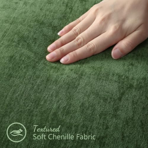 Pallene Chenille Soft Moss Green Throw Pillow Cover 16x16 Set of 2 - Image 6