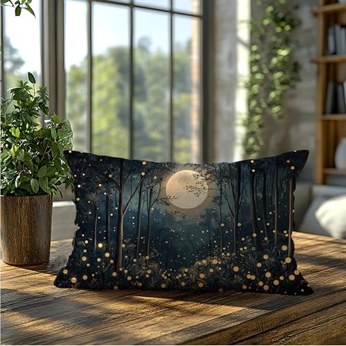 Rustic William Morris Inspired Gold Moon Pillow Covers 20x12, Vintage Black and - Image 5