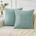 MIULEE Soft Chenille Throw Pillow Covers Aqua Green 18x18 Inch Pack of 2 by MIULEE