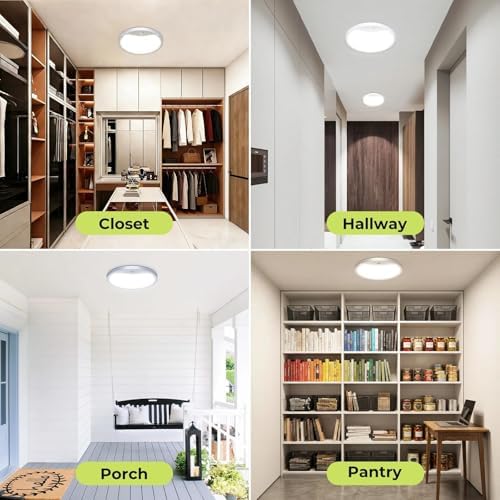 4 Pack Motion Sensor Ceiling Light Wired, 3000K/4000K/6500K LED Flush Mount - Image 6