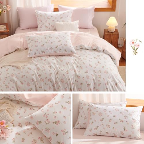 Floral Comforter Set Twin Size Pink Bedding Sets - Image 7