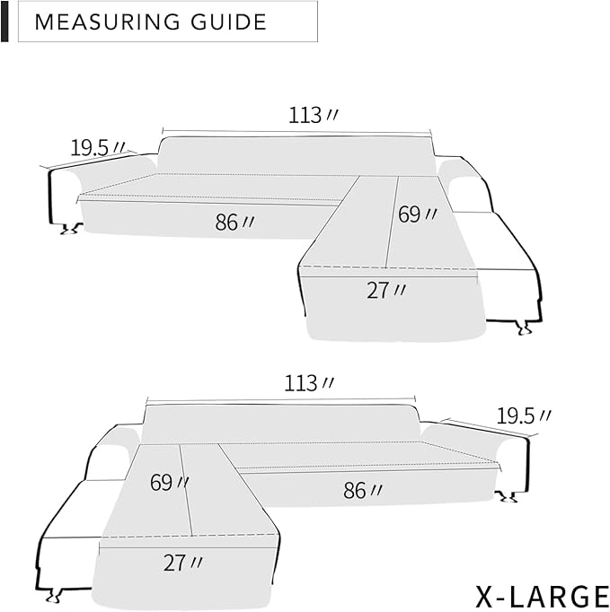 Easy-Going Sofa Slipcover L Shape Sofa Cover Sectional Couch Cover Chaise - Image 6