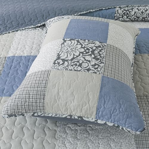 SLPR - Sweet Dreams Blue Patchwork Cotton Quilt Set, Twin - Image 4