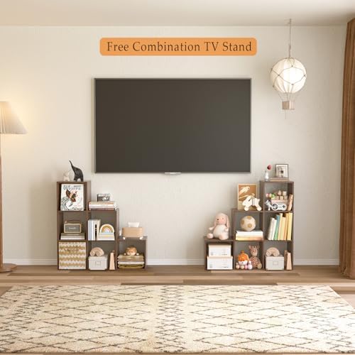 OSCHF Ladder Cube Storage Bookcase, 6-Cube Corner Shelf - Image 5