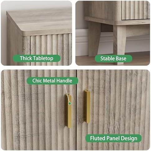 Xixini Fluted Sideboard Buffet Cabinet - Image 6