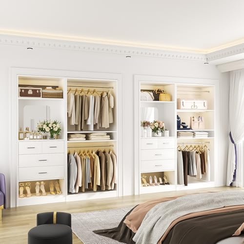Unikito 61" Closet System, Heavy Duty Wood Closet Organizer - Image 6
