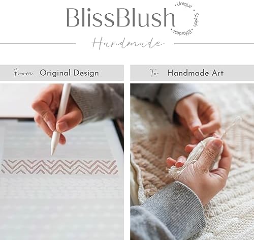 BlissBlush Gray Boho Decorative Throw Pillow Cover 20x20 Square Farmhouse - Image 2