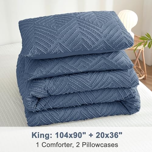 Litanika King Size Comforter Set, 3 Pieces Tufted Boho Bedding Set - Image 6