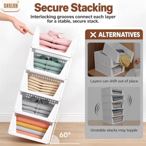 Upgraded 8 Pack Closet Organizers and Storage, Stackable Closet Bins - Image 6