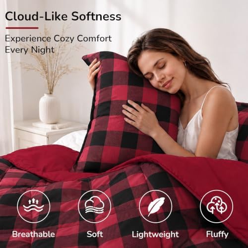 downluxe Lightweight Plaid Comforter Set - Image 3
