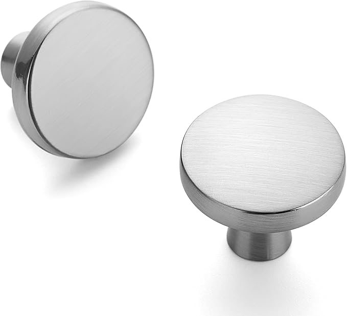 Ravinte 25 Pack Drawer Pulls 1-1/4 Inch Kitchen Cabinet Knobs Brushed Nickel Round Dresser Drawer Knobs Solid Dresser Knobs Drawer Knobs Simple Cabinet Hardware for Cupboard Drawer Pulls
