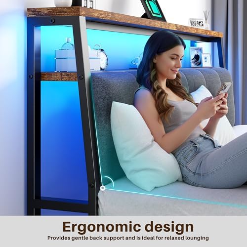 Full Size Bed Frame with Headboard & Charging Station - Image 6