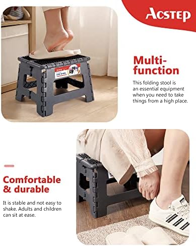 Folding Step Stool 9 inch Height Non-Slip Plastic Step Stools - Image 3