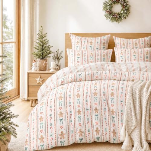 Nayoroom Christmas Comforter Set Full Gingerbread Bow Holiday Bedding - Image 7