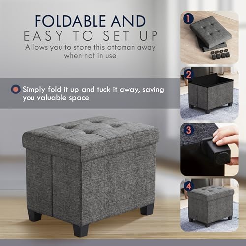 Ornavo Home Small Rectangle Storage Ottoman - Image 6