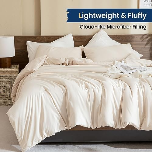 Paxrac Beige Comforter Set Twin/Twin XL Size, Cream 2 Pieces Extra Long - Image 3