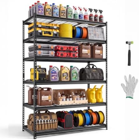 VEVOR Storage Shelves, 6-Tier 3600 lbs Garage Shelving 55 x 24 x 77 in by VEVOR