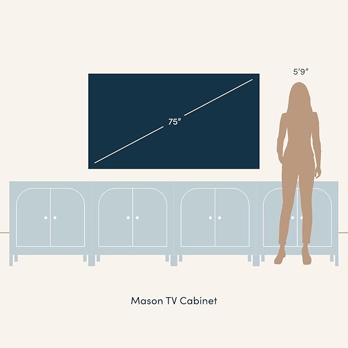 Nathan James Mason Modern Farmhouse TV Stand, Free Standing Accent Sideboard Buffet, Cabinet with Glass Doors and Adjustable Shelf, Clear Glass/Raw Oak Set of 4