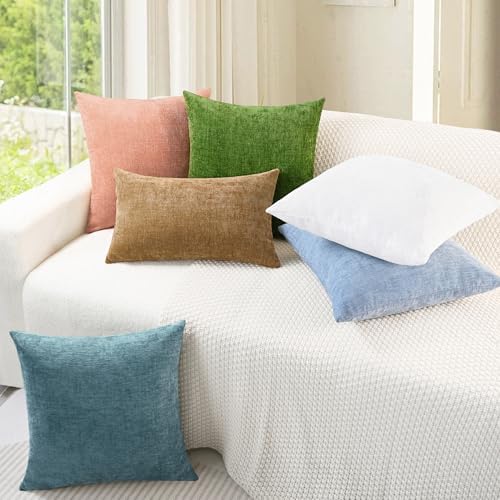 CaliTime Decorative Couch Throw Pillow Covers 20 X 20 Inches Smoke Blue - Image 4