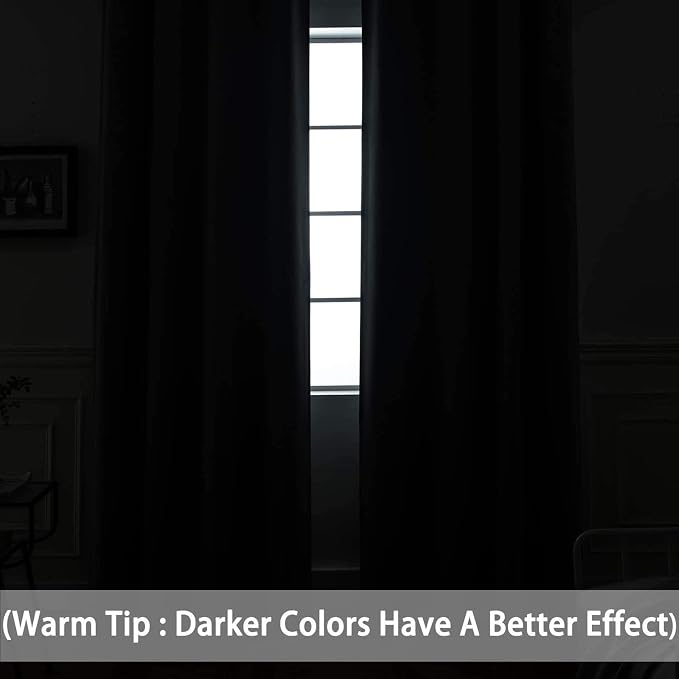 Yakamok Blackout Gray Curtains for Patio Sliding Door, Thermal Insulated - Image 3