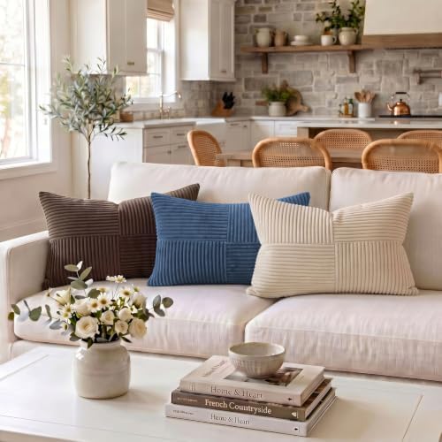 Fancy Homi Dusty Blue Lumbar Decorative Throw Pillow Covers 16x32 Inch - Image 2