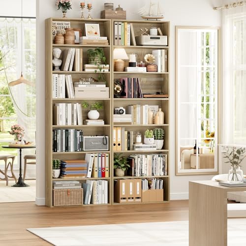 FACBOTALL 82" Tall Bookshelf Bookcase 7-Tier Open Display Shelves, Light Oak - Image 4