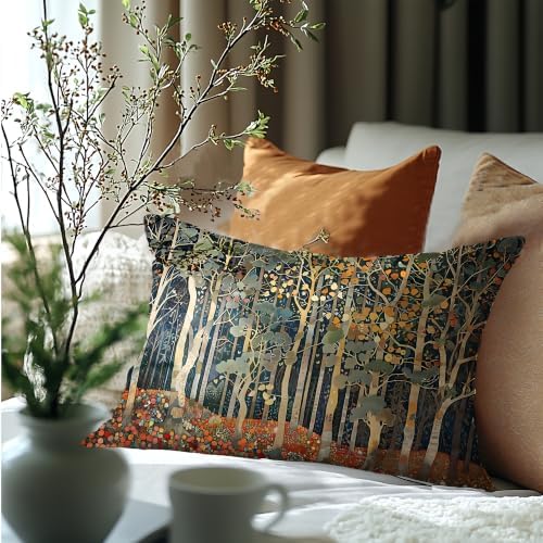 Rustic Fall Forest William Morris Inspired Pillow Covers 12x20 - Image 6