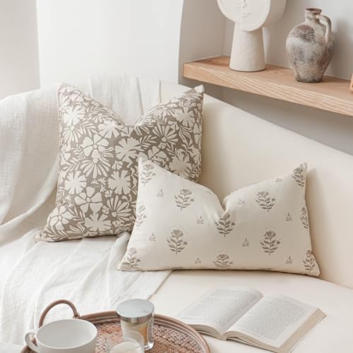 SageSelvas Taupe Decorative Throw Pillow Cover 18x18 Set of 2, Farmhouse - Image 4